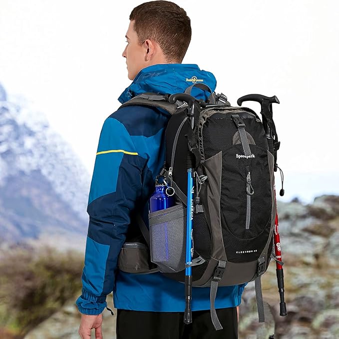 SPEEDPARK Hiking Backpack 40L Waterproof Hiking Daypack with Rain Cover, Outdoor Trekking Travel