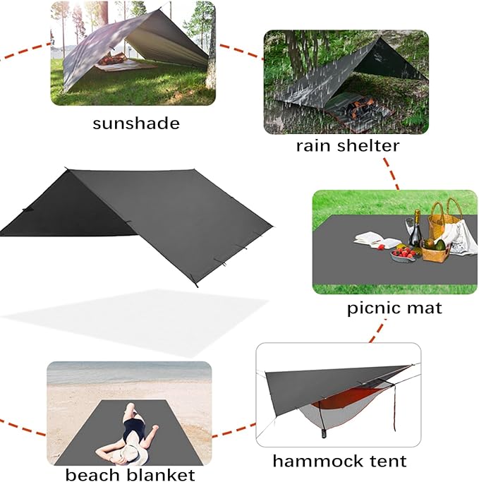 KALINCO Tent Tarp, Picnic Mat Camping Tarp Tent Hammock Tarp, pu Waterproof Camping tarp Tent Rain