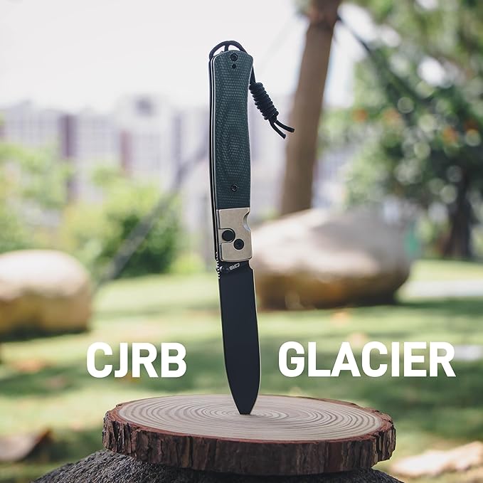 CJRB Glacier Pocket Knife, 3.54'' AR-RPM9 Steel Blade EDC Knife with Micarta Handle for Men Women