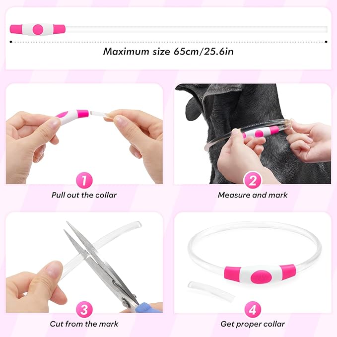 BSEEN Light Up Dog Collar, Rechargeable LED Dog Collar Waterproof Glowing Pet Collar TPU Cuttable