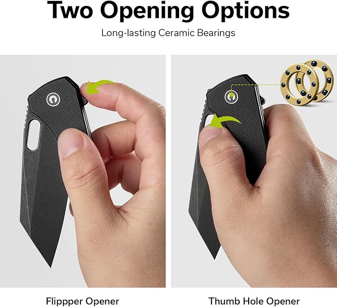 CIVIVI Nugz Folding Pocket Knife for EDC, 3.17" 14C28N Reverse Tanto Blade G10 Handle Flipper Knife