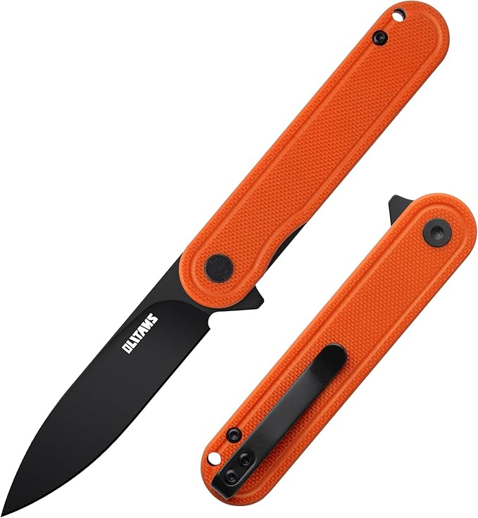 G040 Pocket Knife, 2.75'' D2 Steel Blade G10 handle, Small EDC Knife with Pocket Clip for Men