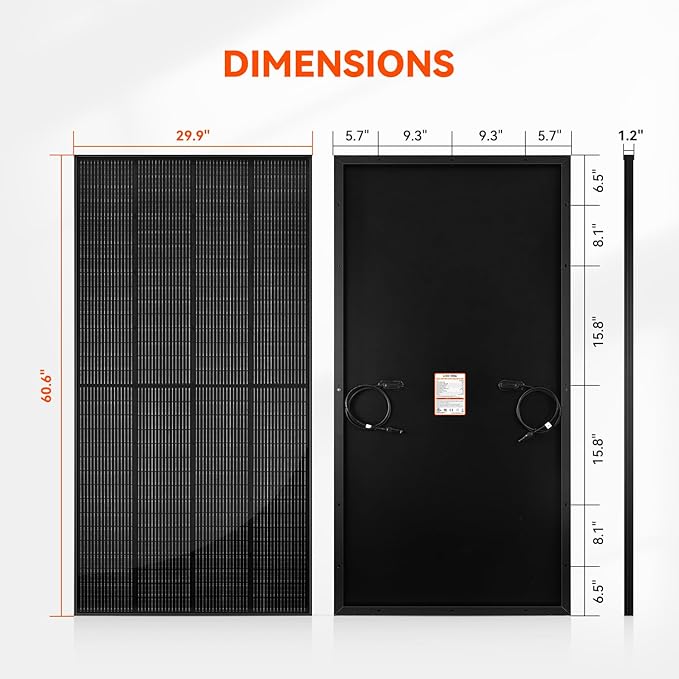 RICH SOLAR 250 Watt 24 Volt 16BB Cell Monocrystalline Solar Panel N-Type Cells High Efficiency