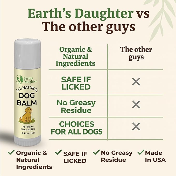 Earth?™s Daughter Dog Paw Balm ??Organic Paw & Nose Protector with Beeswax, Coconut & Calendula