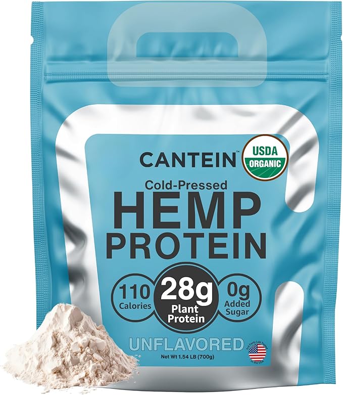 Organic Hemp Protein Powder, Plant Based and Vegan Protein Shake, Lactose and Dairy Free, Gluten