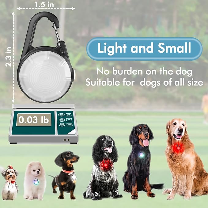 4 Modes Dog Collar Lightï¼? Packs IP68 Waterproof Dog Lights for Night Walking, USB Rechargeable