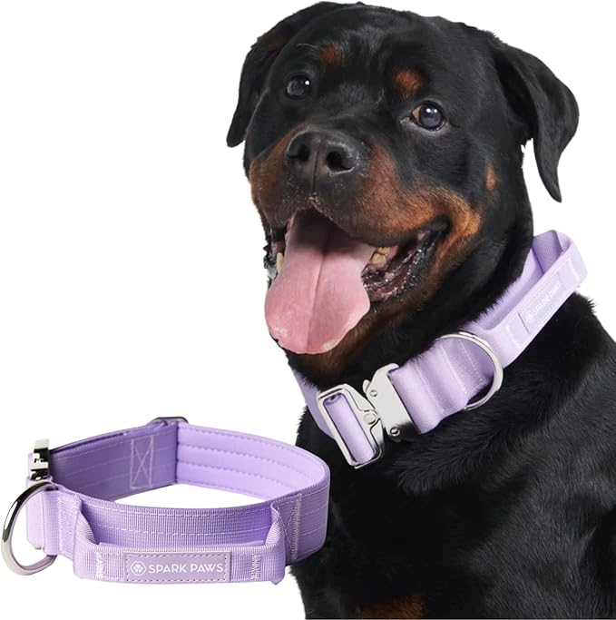 Spark Paws Tactical Dog Collar - Heavy Duty, Premium Quality, Thick and Durable for Large and