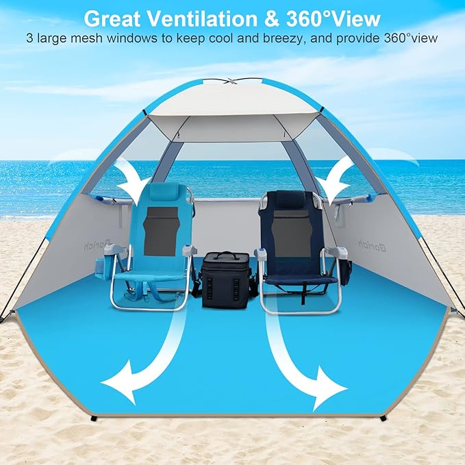 Gorich Beach Tent Sun Shelter for 3/4-5/6-7/8-10 Person with UPF 50ï¼?UV Protection, Lightweight &