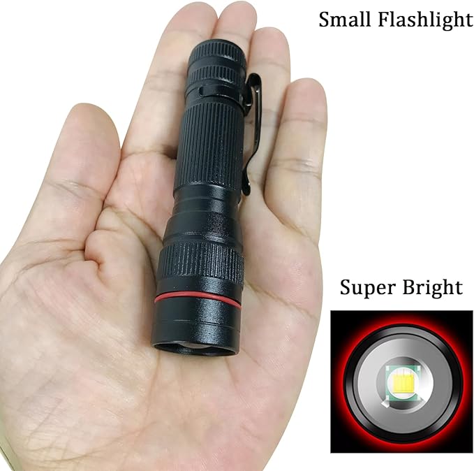 LED Flashlight Rechargeable 2 Pack, High Lumens Tactical flahlight, Super Bright Small Flash Light