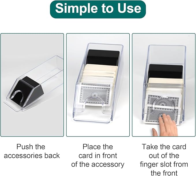 4 Deck Blackjack Shoe and Discard Tray, Clear Acrylic Card Dispenser Blackjack Dealing Shoe Card