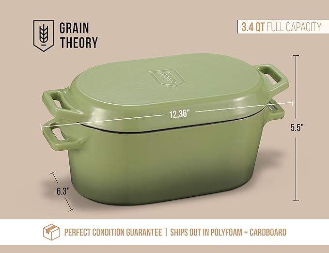 Kook Dutch Oven, for Bread Baking, Sourdough Loaf Pan, Dual Handles, Enameled Cast Iron, with