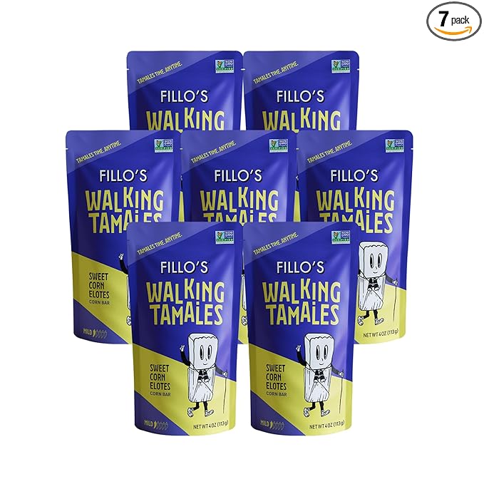 Fillo's Walking Tamales Sweet Corn Elotes, Pk of 7, Ready-to-Eat, Delicious, Gluten-Free