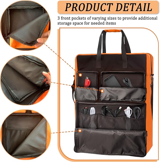Padded Utility Solar Panel Bag,for Jackery 100 watt Solar Panel,Double Layer Design, Can Hold 2