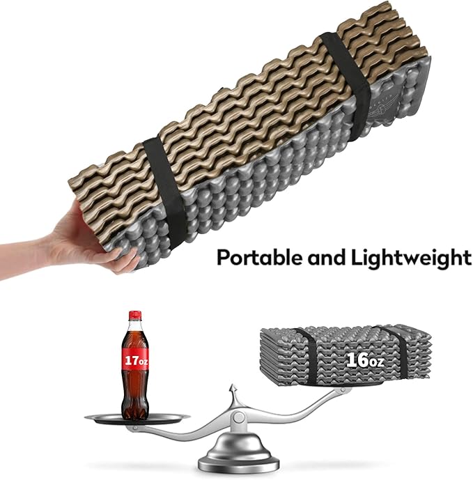 Foam Camping Pads for Hiking, Ultralight Closed Cell Mattress, Waterproof Soft Mat for Adults, Wide