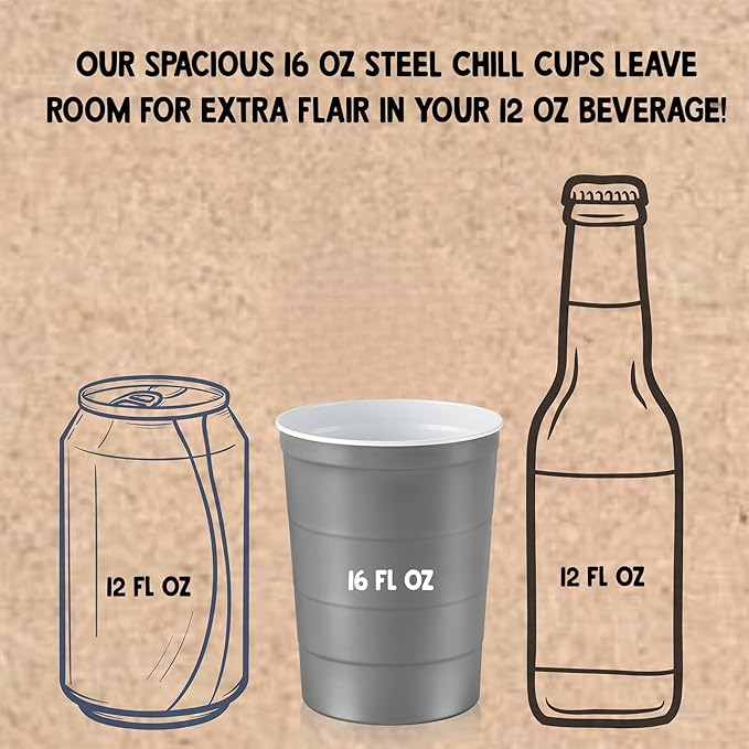 16 oz. Party Cups, Perfect for Cold Drinks, Sturdy & Durable, Disposable and 100% Recyclable, Made