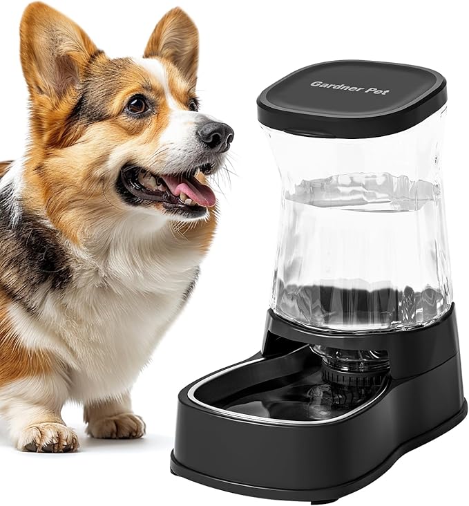 Gardner Pet Automatic Dog Water Dispenser Gravity Stainless Steel Water Waterer Feeder, 100%