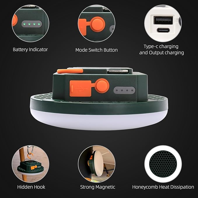 Tent Light Hanging for Camping,Bright LED Rechargeable Portable Lantern for Vendor