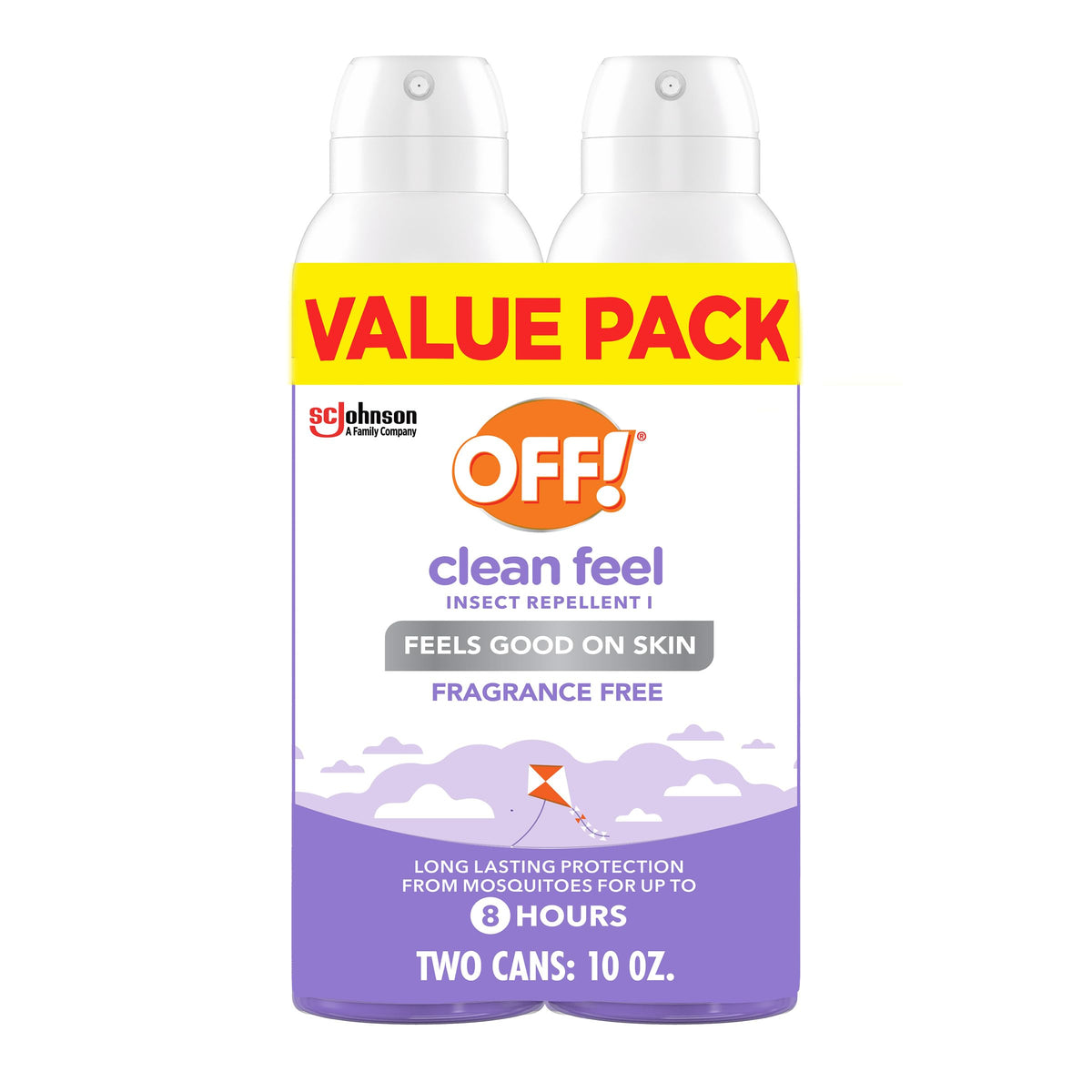 OFF! Clean Feel Insect Repellent Aerosol with 20% Picaridin - Long-Lasting DEET-Free Protection