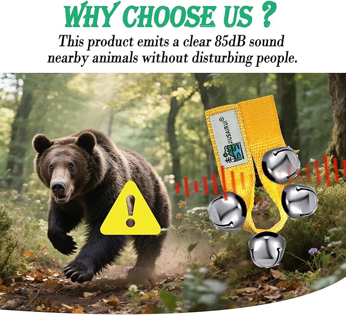 Outdoor Bear Bells for Hiking Safety: Bear Horn to Scare Bears Deterrent Devices for Dogs Biking