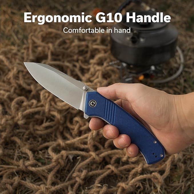 CIVIVI Placoid Pocket Knife for EDC, Folding Knife with 3.67" 14C28N Blade G-10 Handle For Men