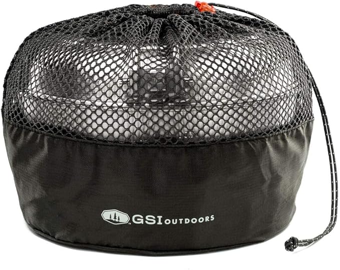 GSI Outdoors Glacier Stainless Steel Base Camper - Large - 3 Pieces Cookset - Compact, & Durable