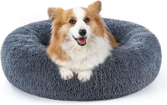 rabbitgoo Calming Dog Bed for Small Medium, 30 inches Pet Bed Machine Washable, Non-Slip Round