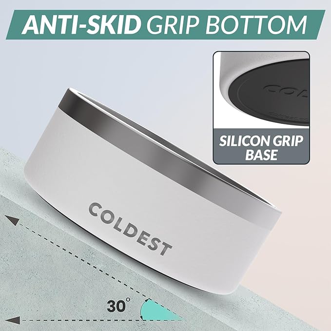 Coldest Dog Bowl - Anti Rust Metal, Non Slip, 3 Layers Insulated Stainless Steel Dog Bowls - Spill