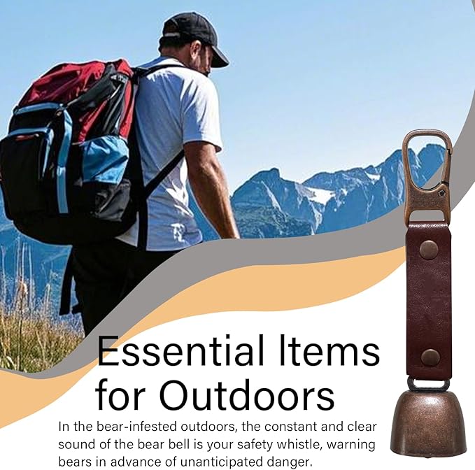 Bear Bell with Magnetic Silencer|Bear Bells for Hiking & Camping|Bear Deterrent Device with