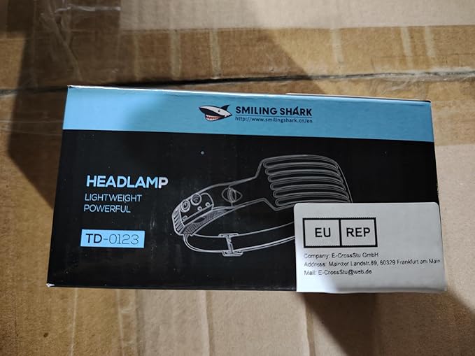 Smiling Shark Rechargeable Headlamp, 230°Wide Angle 6*White Light The Brightest LED Head Lamp with