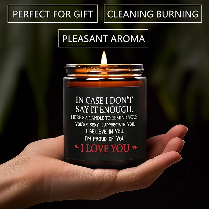 MOASITN Valentines Day, Birthday, Anniversary Candle for Men, Women, Unique & Funny I Love You