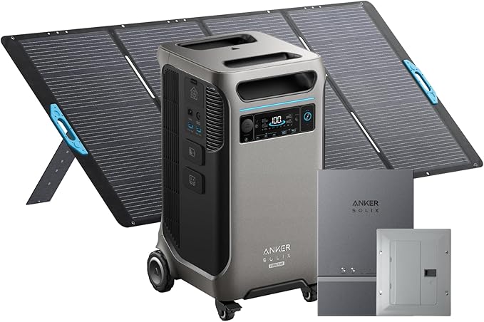 Anker SOLIX F3800 Plus Portable Power Station with Home Power Panel and 400W Solar Panel, 3840Wh