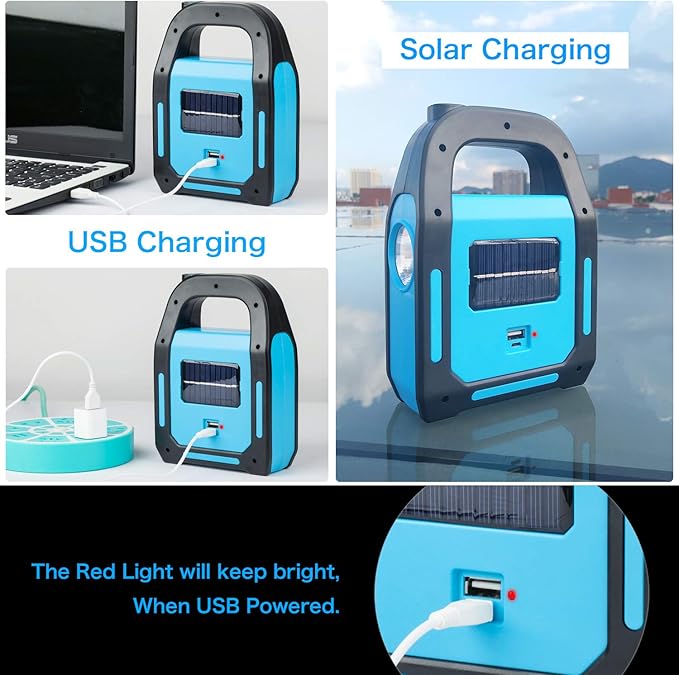 2 Pack Solar Lantern Camping Essentials Accessories Lights, LED Lantern Flashlight for Power