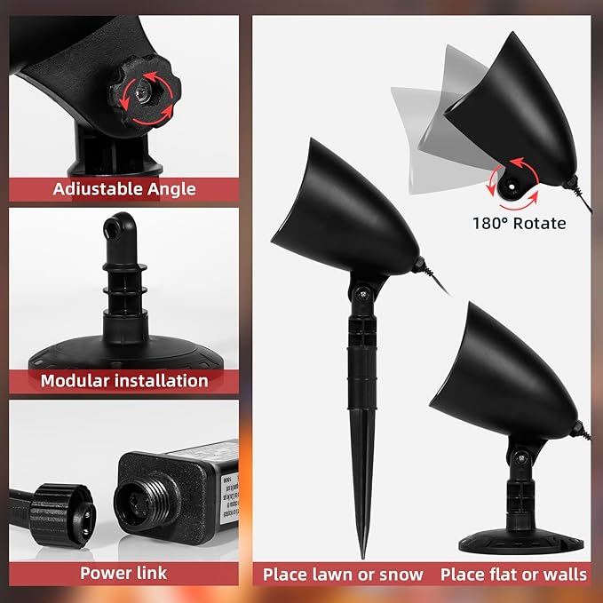 Halloween Projector Lights, Red Skull Projector LED Light, Waterproof Holiday Decoration for Party