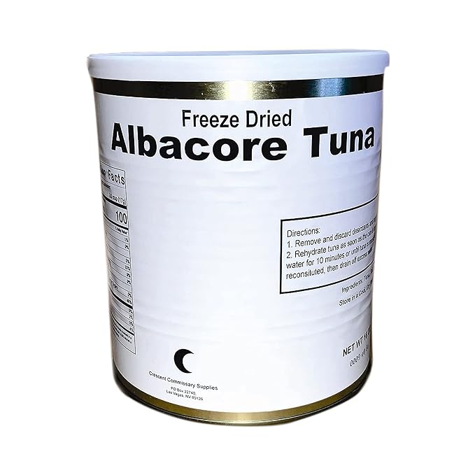 Freeze Dried Albacore Tuna Can | Jarred and Packed Emergency Food Supply | Hunting, Survival