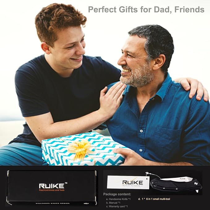 Ruike EDC Pocket Knife for Men,3.86 inch Big Blade,8Cr13 Stainless Steel,Liner Lock,Tactical