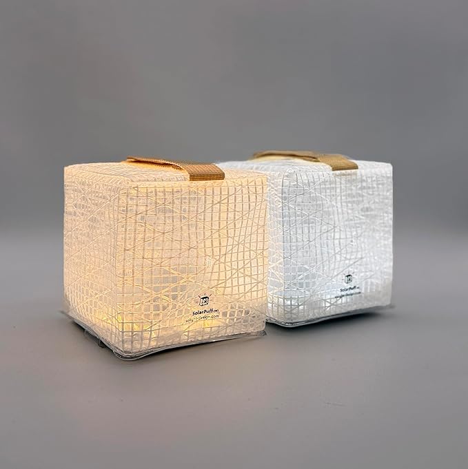 SOLIGHT-DESIGN - SOLARPUFF, Rechargeable Solar Lantern with Light Sensor - Collapsible LED Camping