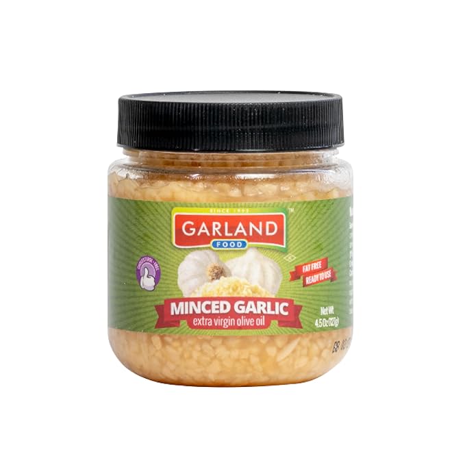 Garland Food Minced Garlic in Jar in Olive Oil 4.5 oz ??Made in the USA ??Minced Garlic in Olive