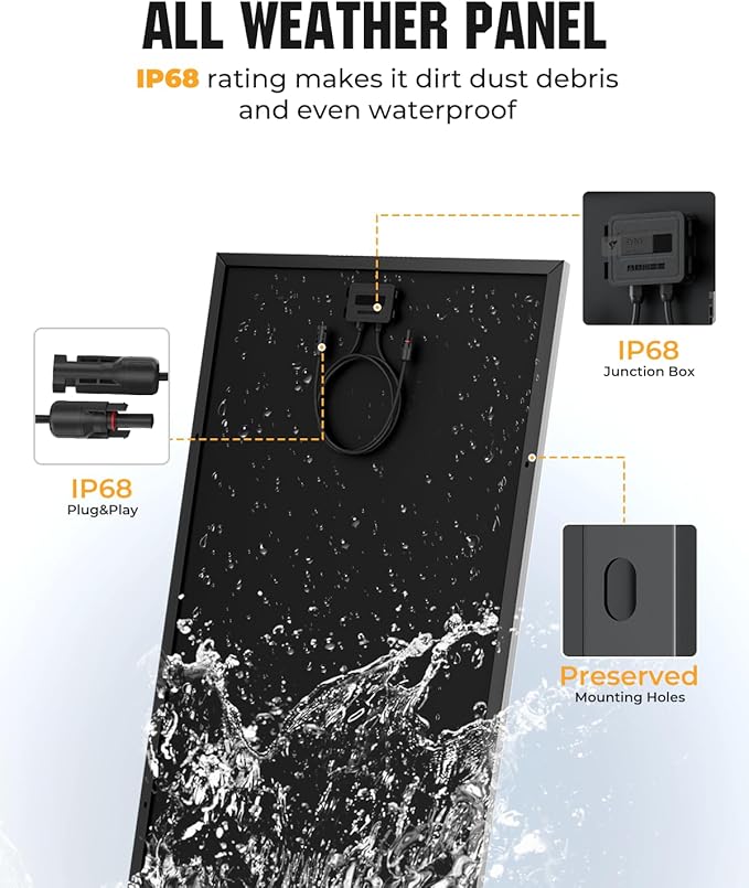 18BB 800 Watt Solar Panel, 4pcs 200W N-Type Solar Panels, 25% High-Efficiency Monocrystalline