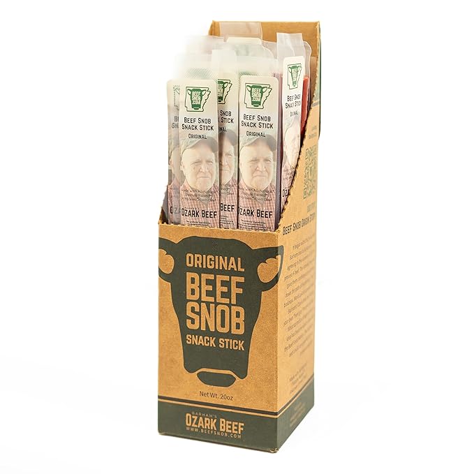 Beef Snob Snack Sticks - Original Flavor – High Protein, Sugar-Free, Keto & Gluten-Free Beef Jerky