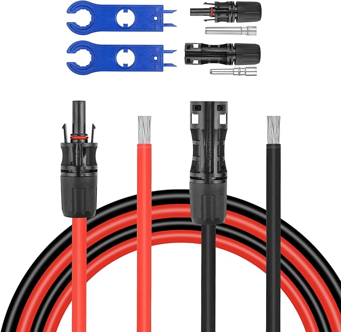 10 FEET 8AWG Solar Panel Extension Cable,8 Gauge Extension Cord, Solar Panel Wire with Extra Fair