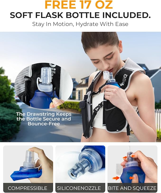 Running Vest for Women Men, Lightweight Hydration Runner Vest with Transparent Waterproof Phone