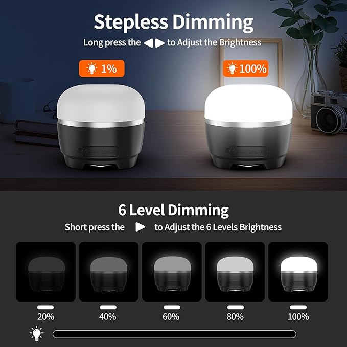 LED Camping Lantern Rechargeable, 1000LM Tent Light with 12 RGB Lighting Modes, 8000mAh Power Bank