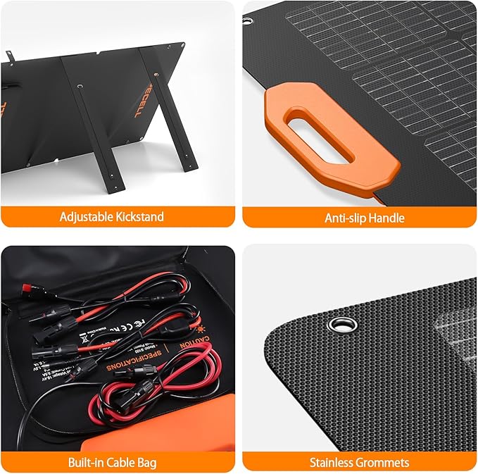 GRECELL 100W Solar Panel for Power Station Generator, 21.5V Portable Foldable Solar Panel with Fast