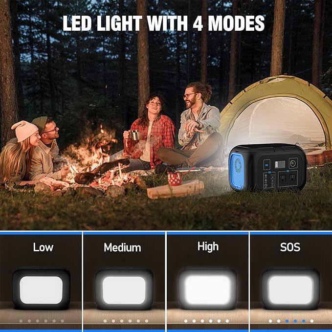 Portable Power Station 600W Power Bank 296Wh Solar Generator Lithium Battery Portable Generator