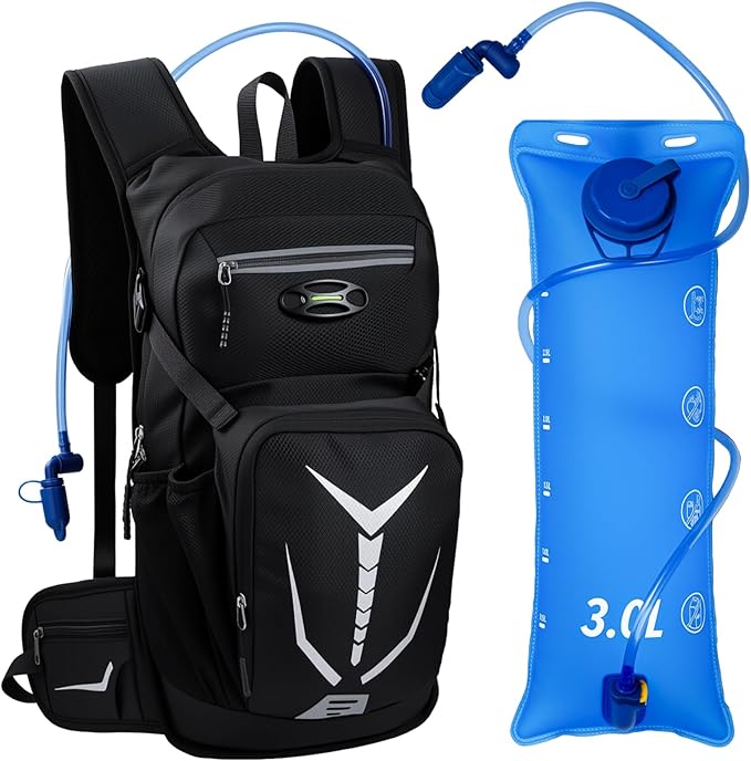 Lightweight Hydration Backpack 18L with 3L BPA Free Leak-Proof Water Bag, Insulated Hiking Backpack