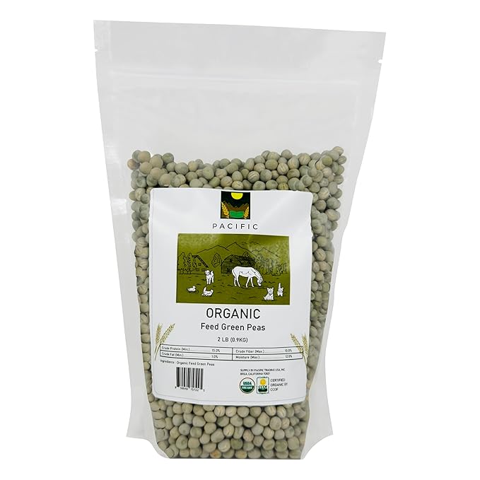 Pacific Organic Petfood Organic Whole Green Pea - Dried Green Peas | Rich with Fiber & Minerals |