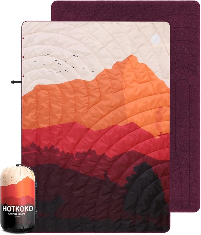 Waterproof Stadium Blanket, Soft Warm Fleece Camping Blanket Wearable Camp Blanket for Outdoor