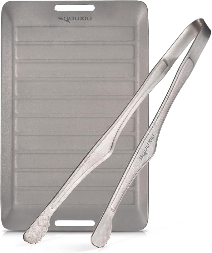 Camping Cookware Set, Camping Grill Pan or BBQ Tongs Set Portable Outdoor Cookware Lightweight