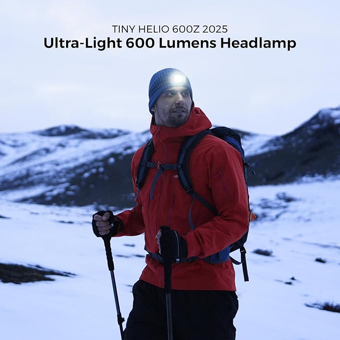 FLEXTAILGEAR 1-600 Lumen Ultra Bright Lightweight Headlamp, USB-C Rechargeable Outdoor Headlamp