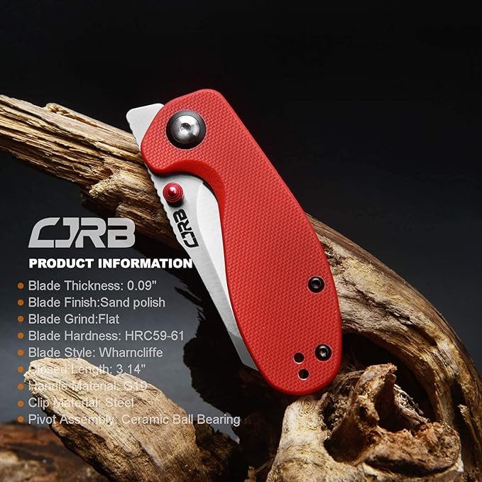CJRB Folding Pocket Knife Maileah Tactical Knife with AR-RPM9 Powder Steel Balde and G10 Small